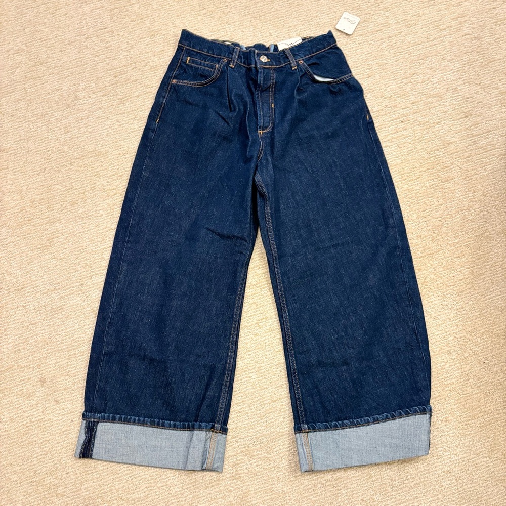 NWT Free People x We The Free Alia Cuffed High-Waist Wide-Leg Jean - Picture 10 of 11